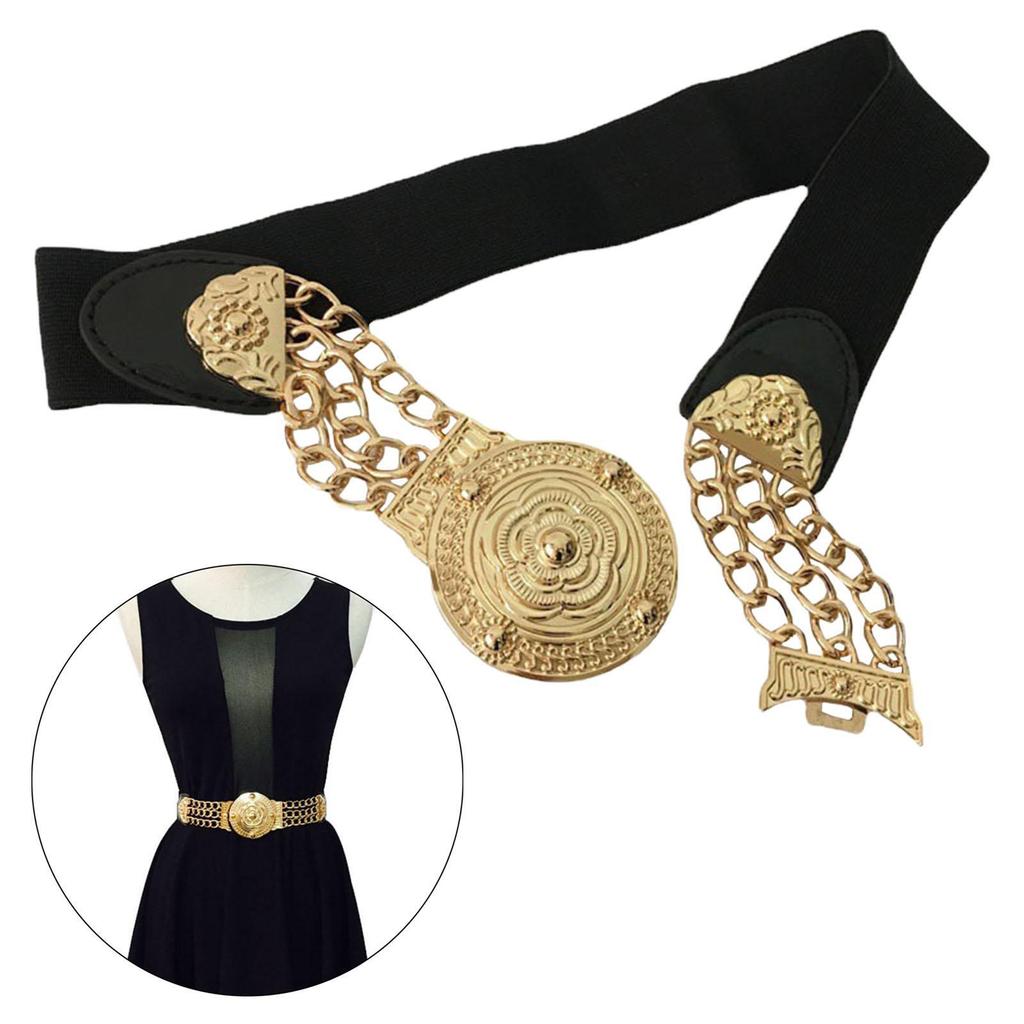 Flower Chain Belt Elegant Hollow Diamond Fashion Waist Chain Belt Metal Dress