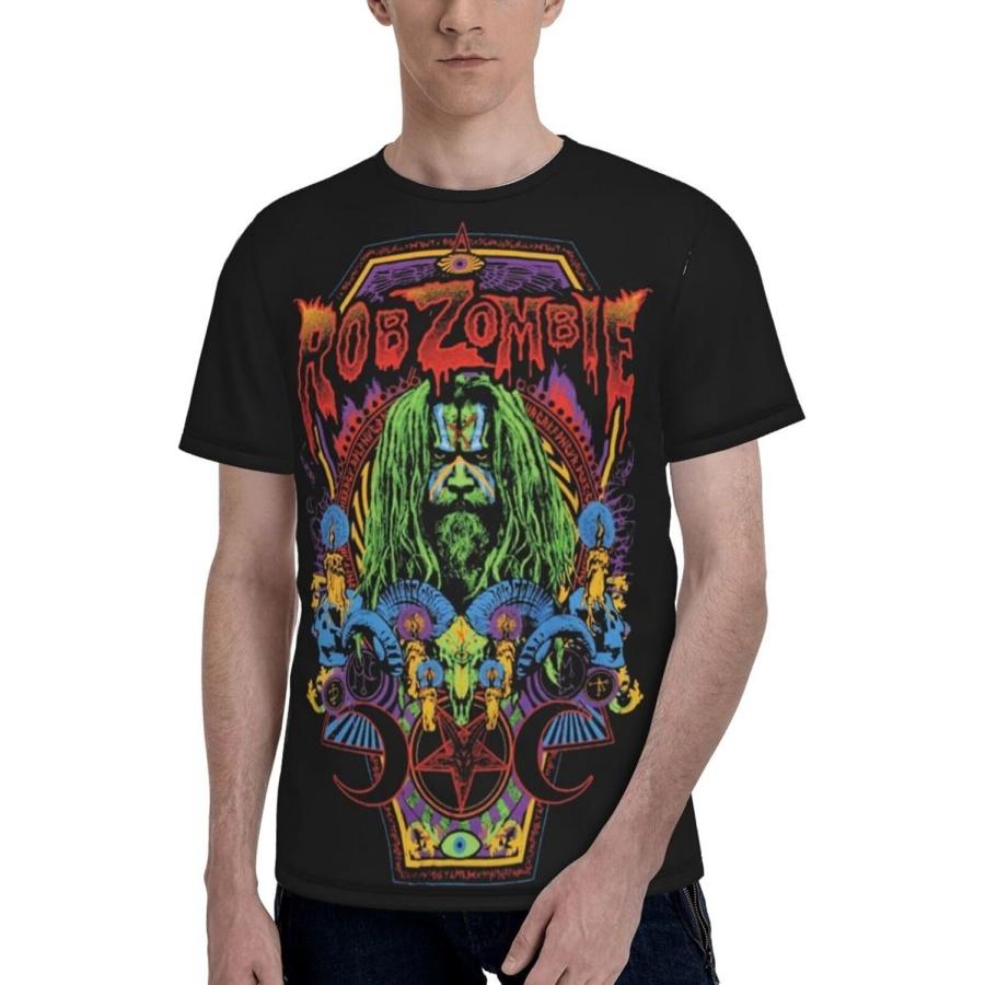 JOISOMI Men s t Shirt Rob Zombie Men s Crew Neck Short Sleeve T-Shirt Fashion Casual Lightweight Workout Shirts S
