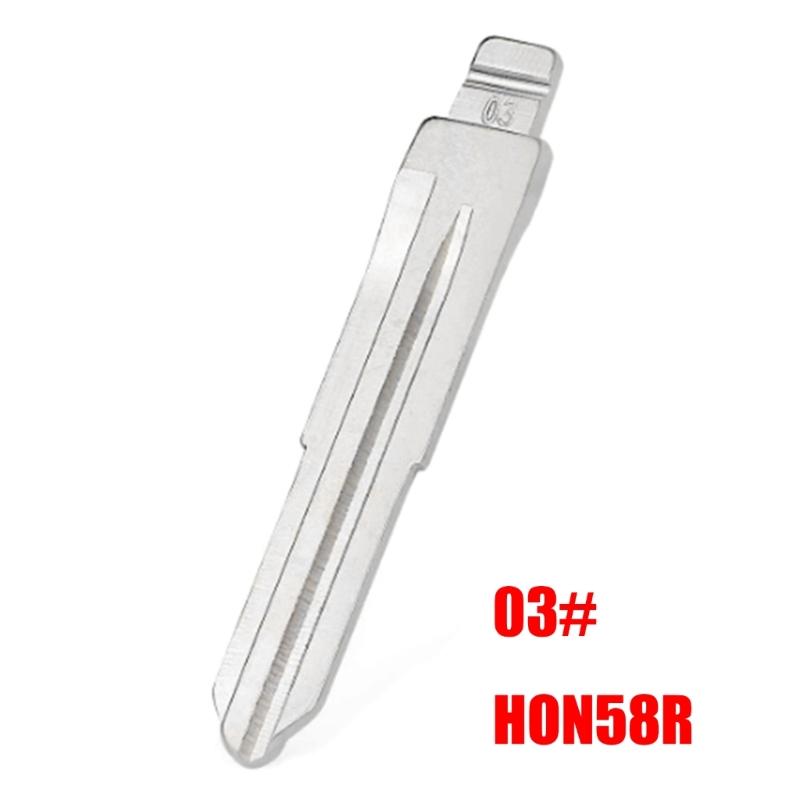 Pack of 10 #03 Metal Key Blank Universal for Vehicle Replacement Part HON58R Car Flip Remote Keys Blade Stable Performances