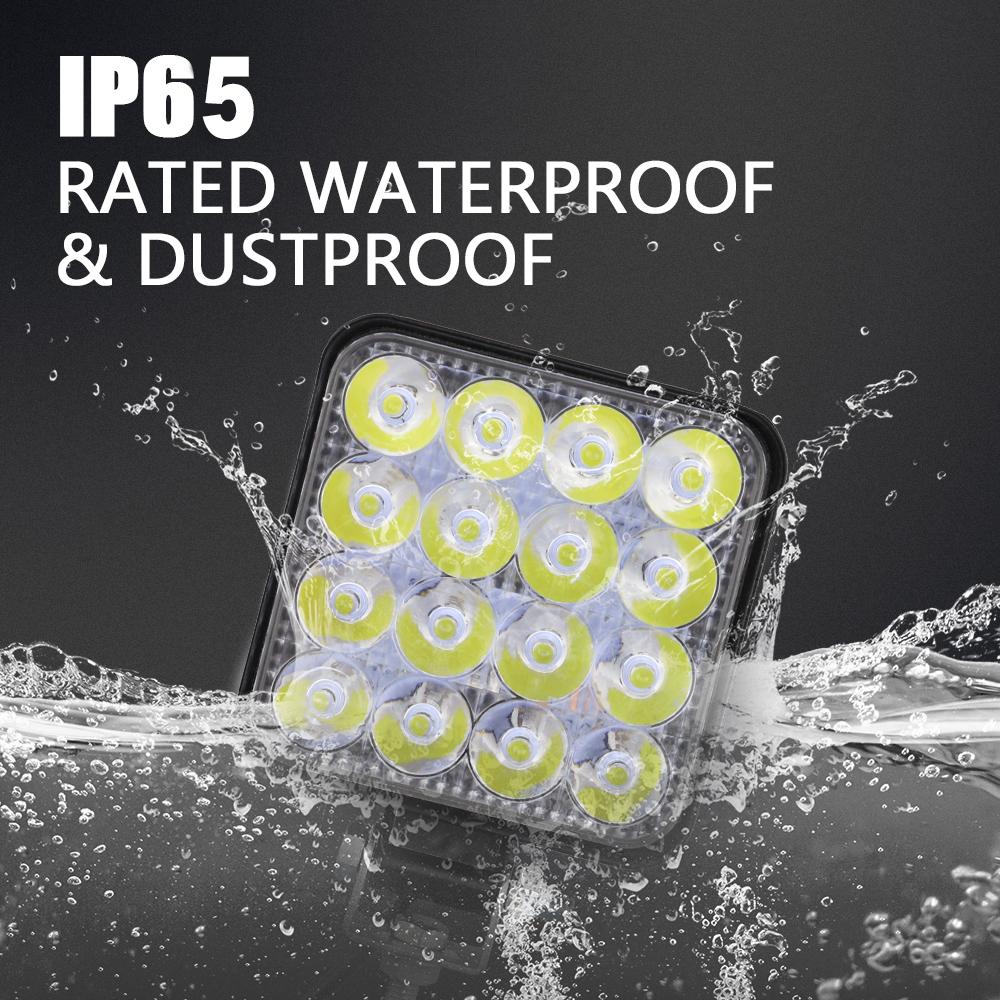 12V Led Work Light Square Spotlight/floodlight 48W Car Headlight For Truck Off Road SUV Night Driving Light Fog Lamp