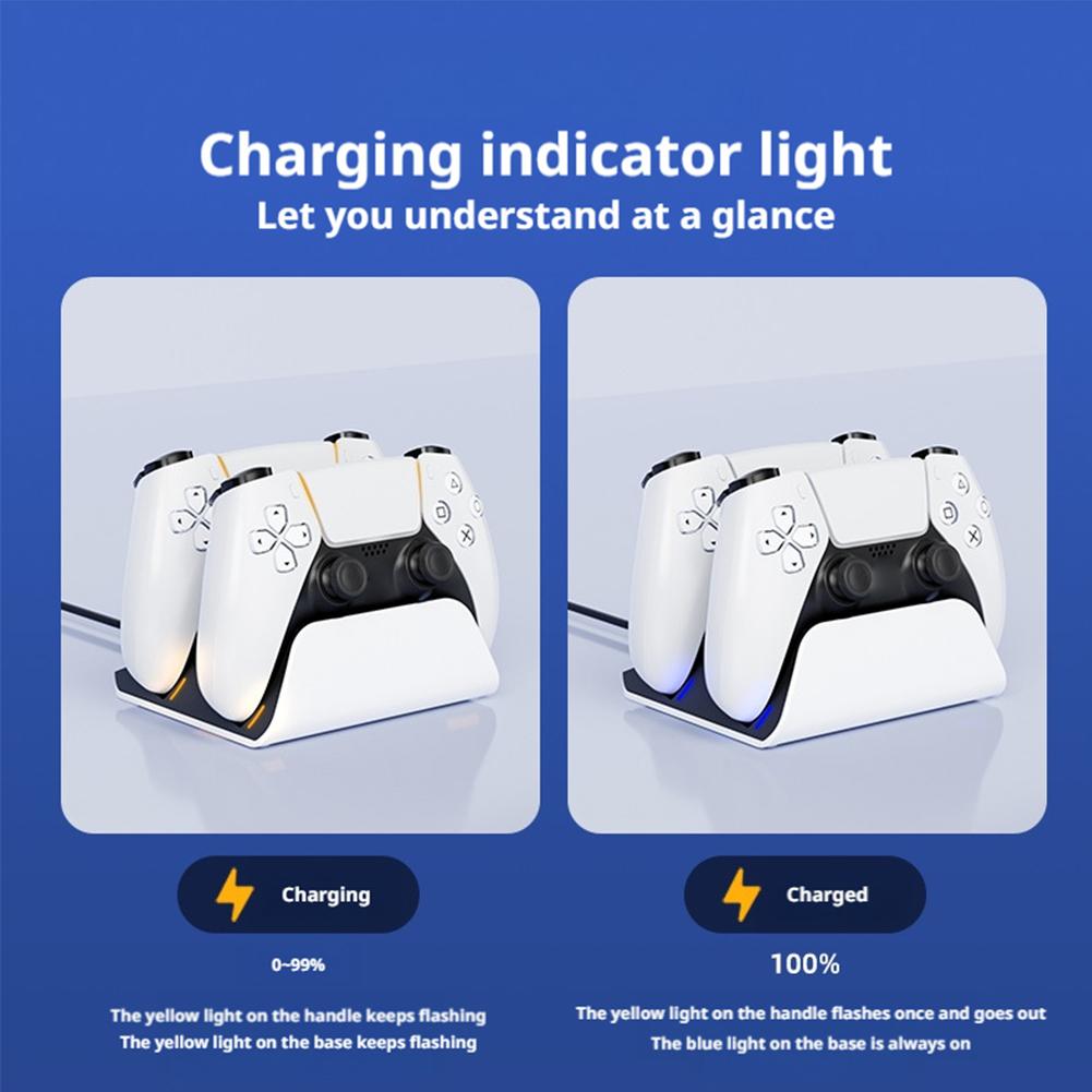 PS5 Griff-Ladegerät PlayStation Ladestation Für PlayStation 5 DualSense Edge RGB-Modus Schnelle Griff-Ladestation Mit Kabel