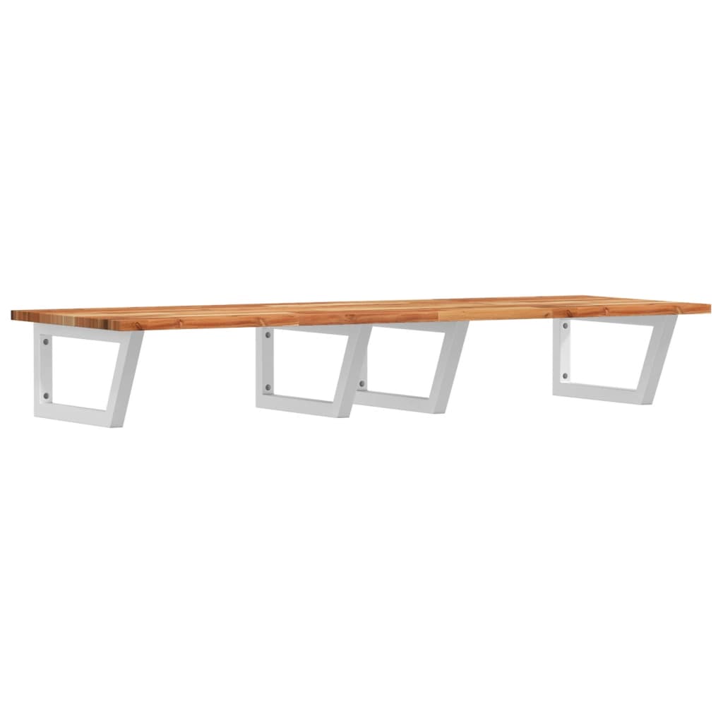 Vidaxl Wall Shelf Under Sink, Steel and Solid Acacia Wood