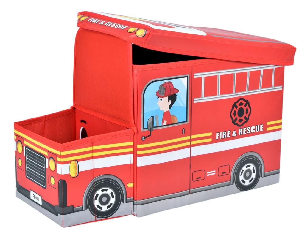 Fire Truck Storage Ottoman - Red