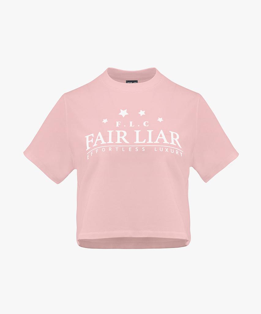 FAIRLIAR CLUB Star Cropped T-Shirt_Pale Pink