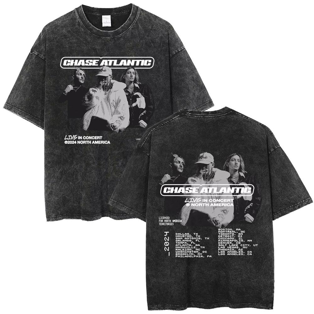 Washed Vintage Chase Atlantic Lost in South America Tour Tshirt Men Women Retro Gothic Rock T Shirt Mens Casual Cotton Tshirt S