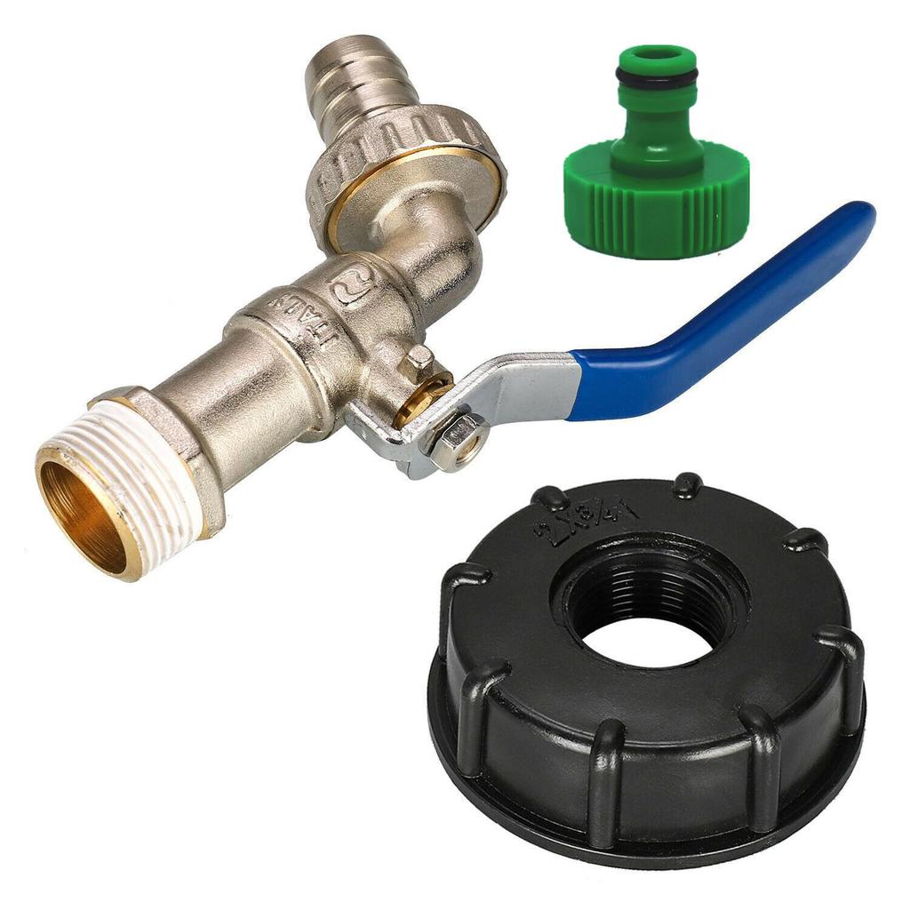 Grenzüberschreitender IBC-Tonnenfass-Messingadapter und 1/2-Zoll-Ventil