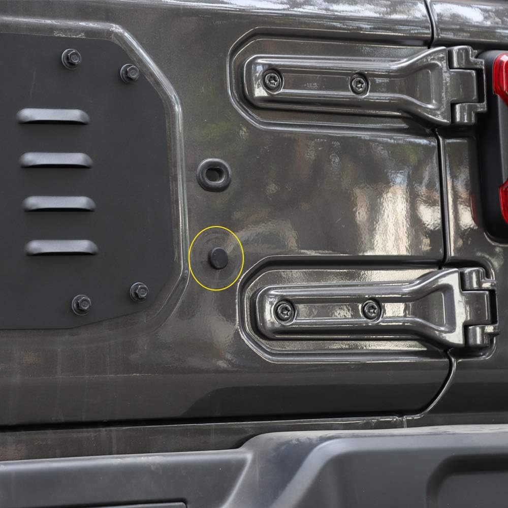 Voodonala Rubber Tailgate Plugs Sets for Jeep Wrangler JL JLU 2018-2024, Removed Tire Carrier Bumper Anti-dust Waterproof, Black, 3 Pack