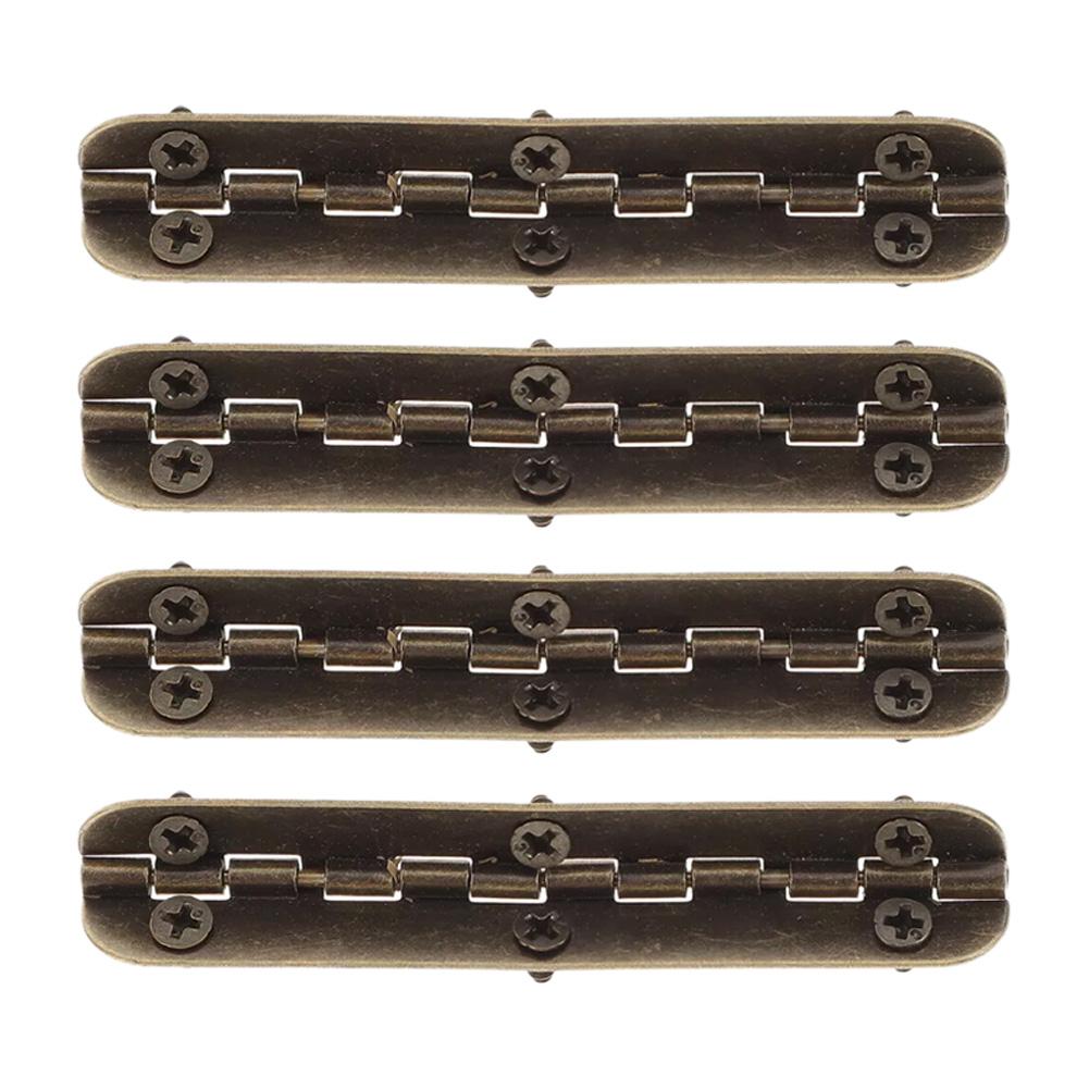 

4Pcs Antique Hinges Long Oval Jewelry Chest Wood Boxes Flat Hinges Retro Furniture Hardware Cabinet Door Hinge Accessory