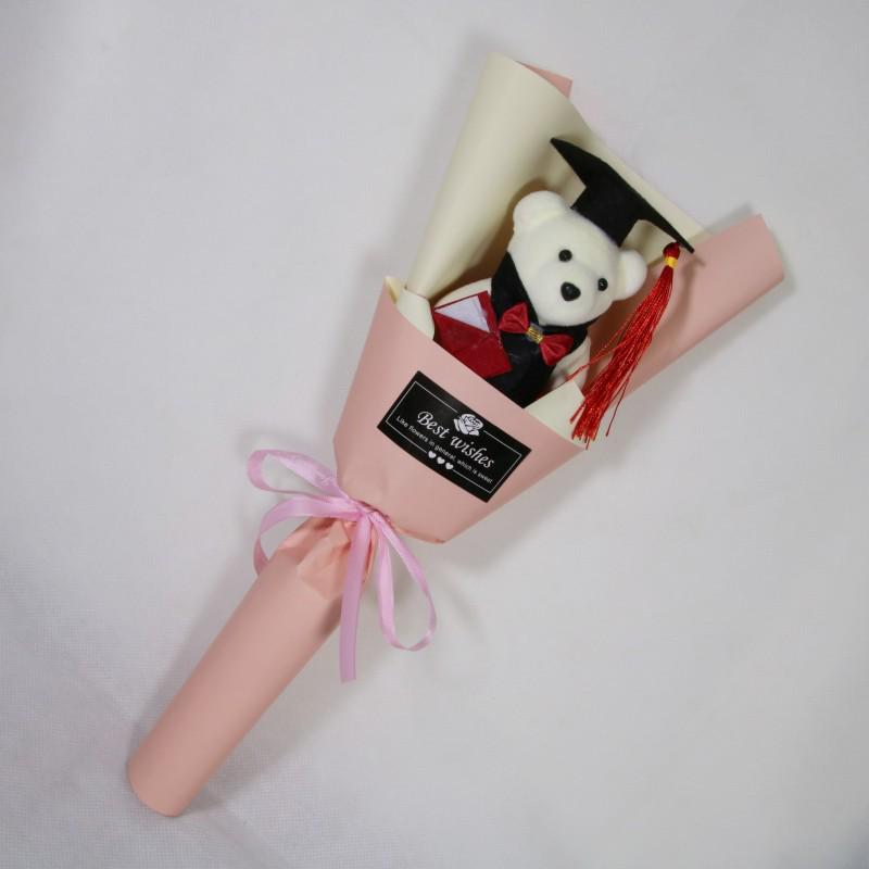 Doctor Bear Graduation Plush Bouquet - Children's Celebratory Souvenir Doll