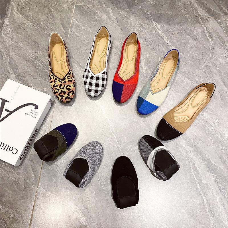 Neue lässige Doudou-Schuhe mit flachem Boden, fly-gewebte Damenschuhe, Einzelne Schuhe, atmungsaktiv, verschleißfest und rutschfest