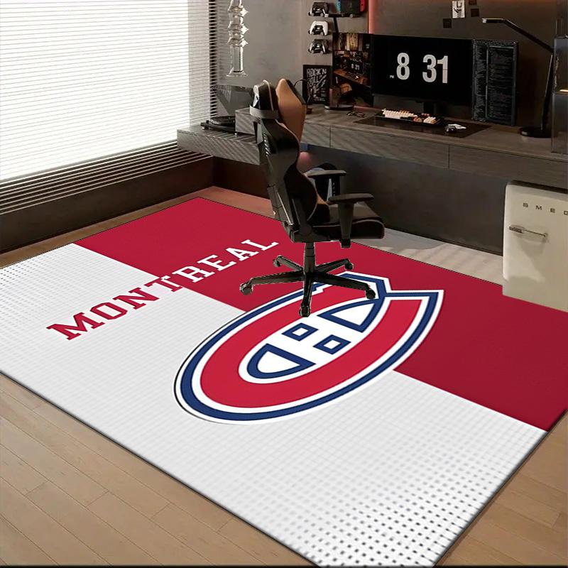 Montreal Canadi-ens Hockey Team Floor Mat for Living Room, Game Rooms, Office, Bedroom, Office Floor Mat Playful Design, Christmas fan gifts