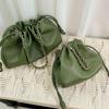 New Model Women's Genuine Leather Cloud Bag: Top Grain Cowhide Drawstring Purse & Crossbody Clutch