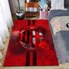 Tapis Rouge Imprimé avec le Logo ACM, Rayures Audacieuses et Style Abstrait Convient pour une utilisation comme antidérapant pour salon chambre à coucher canapés