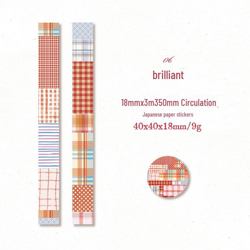 Twilight Washi Tape: Cloud Retro Plaid Stripes for DIY Journal Decoration