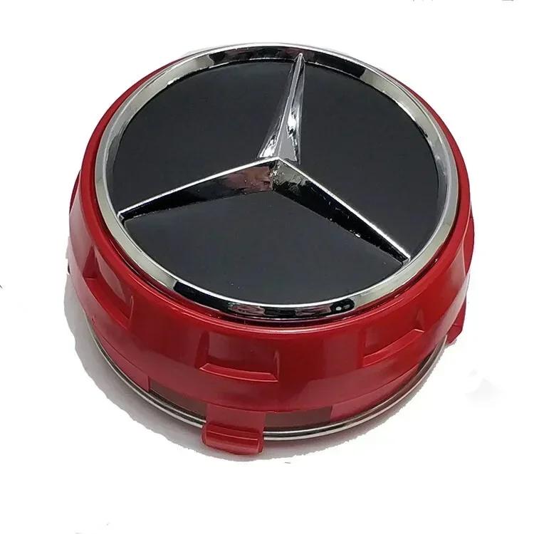 C200 E200 Novo 2025 Para Mercedes Benz 4 peças/conjunto Tampa de cubo de roda de 75 mm Tampa de cubo alta Para Mercedes Benz A45 CLA45 C63 GLA45 Edição 1 Alta