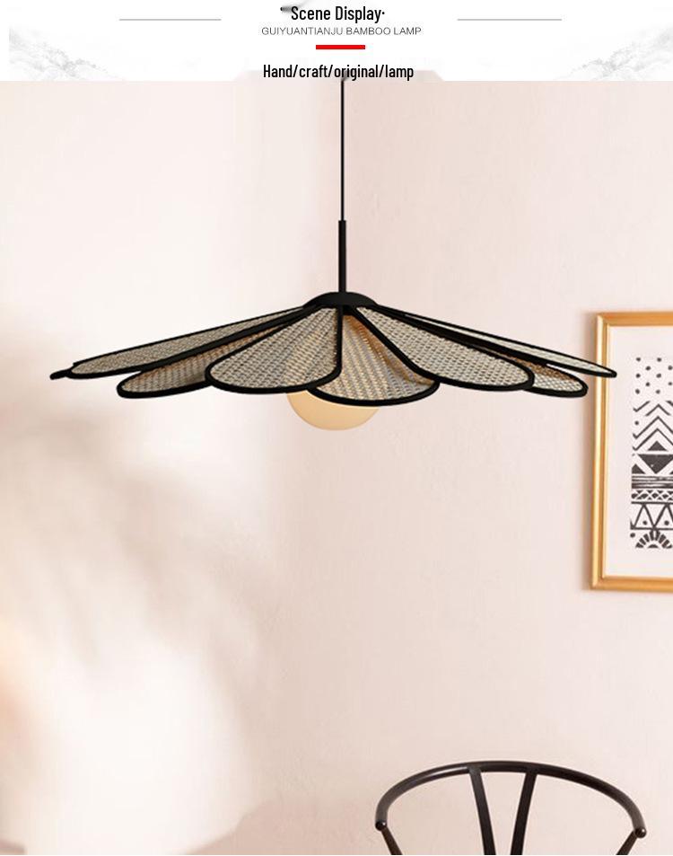 Pre-owned Wabi-sabi Rattan Pendant Lamp for Zen Tea Rooms & Creative Spaces