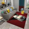 Animal Dog Carpet Cartoon Kawaii Puppy Rug Wild Animal Rugs for Kids Teens Door Mat Yoga Mats Bedroom Living Room Black Flat Mat