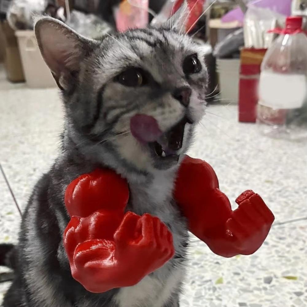 Funny Cat Fist Arm 3D Printed Pet Cosplay Costume Cat Muscle Neck Arm  Birthday Party