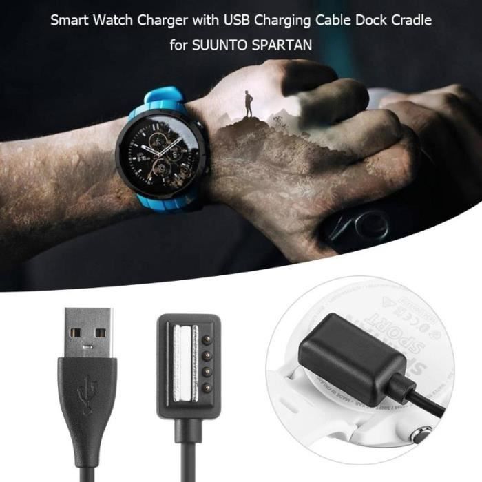 Chargeur de berceau avec clip de câble de charge USB pour Suunto Spartan Ultra HR Spartan Sport Wrist HR, Suunto 9, Suunto