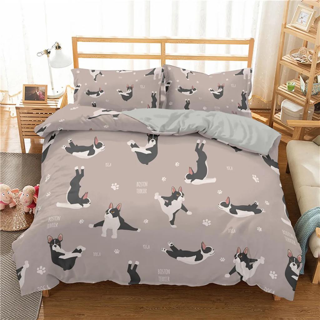 Hunde Bettbezug Haustier Welpe Cartoon Welsh Corgi für Kinder Jugendliche Tier Polyester Steppdeckenbezug Hundeliebhaber Geschenke für Freundin Queen King
