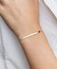Engraved Bar Stainless Steel Bead Bracelet Women Custom Trendy Gold Nameplate Minimalist Jewelry Adjustable Bracelet