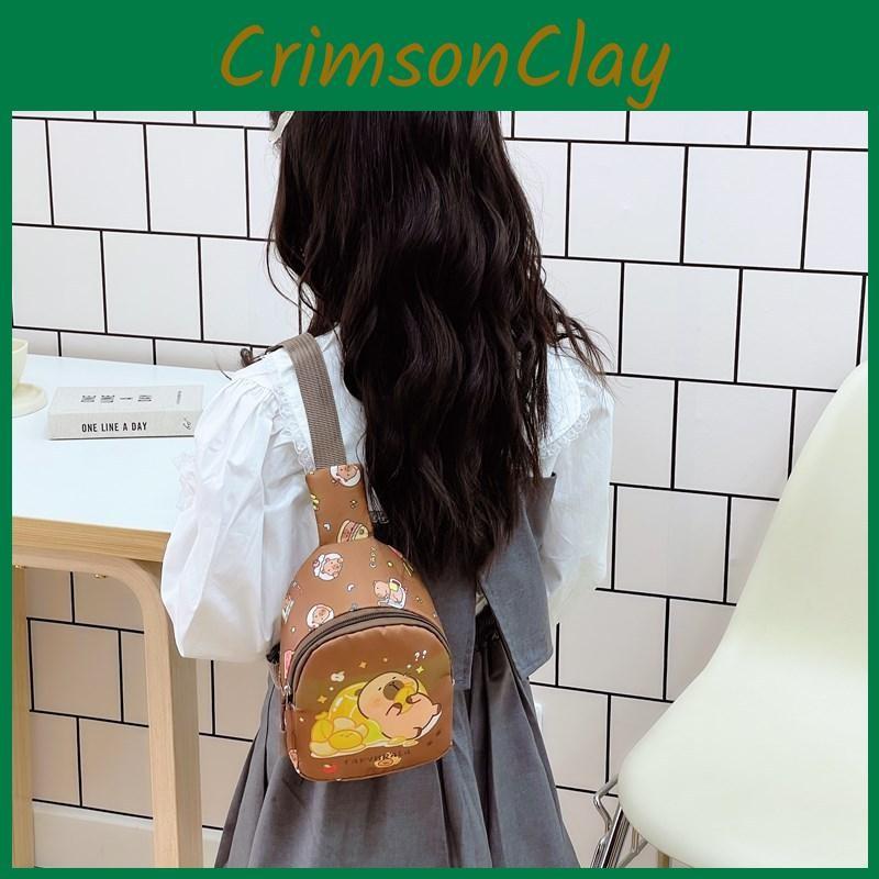 Cartoon Capybara Kids Pattern Single Shoulder Crossbody Chest Bag Gift Fashion