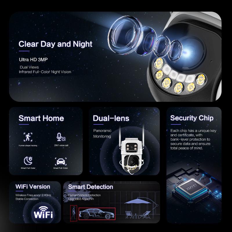 Super Look 5G Dual-Band WiFi Camera with HD Full Color Night Vision & Mobile Remote Outdoor Monitoring