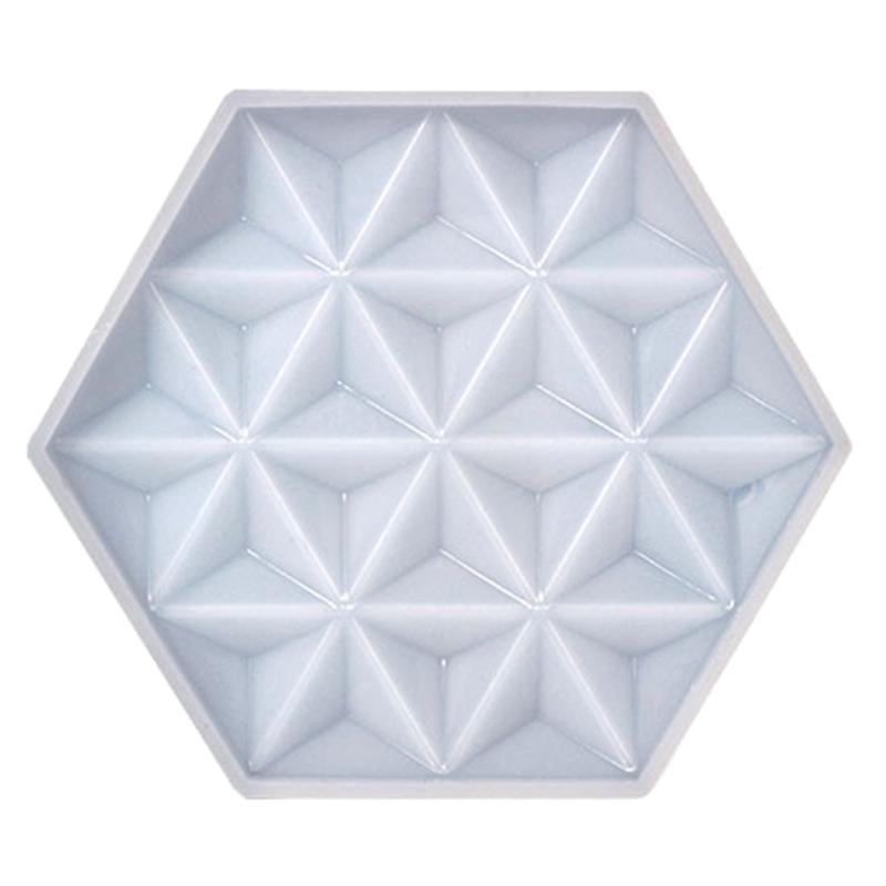 Diy Crystal Epoxy Hexagon Square Coaster Mirror Silicone Mold Dish Tray Mold for Casting with Resin Concrete Cement
