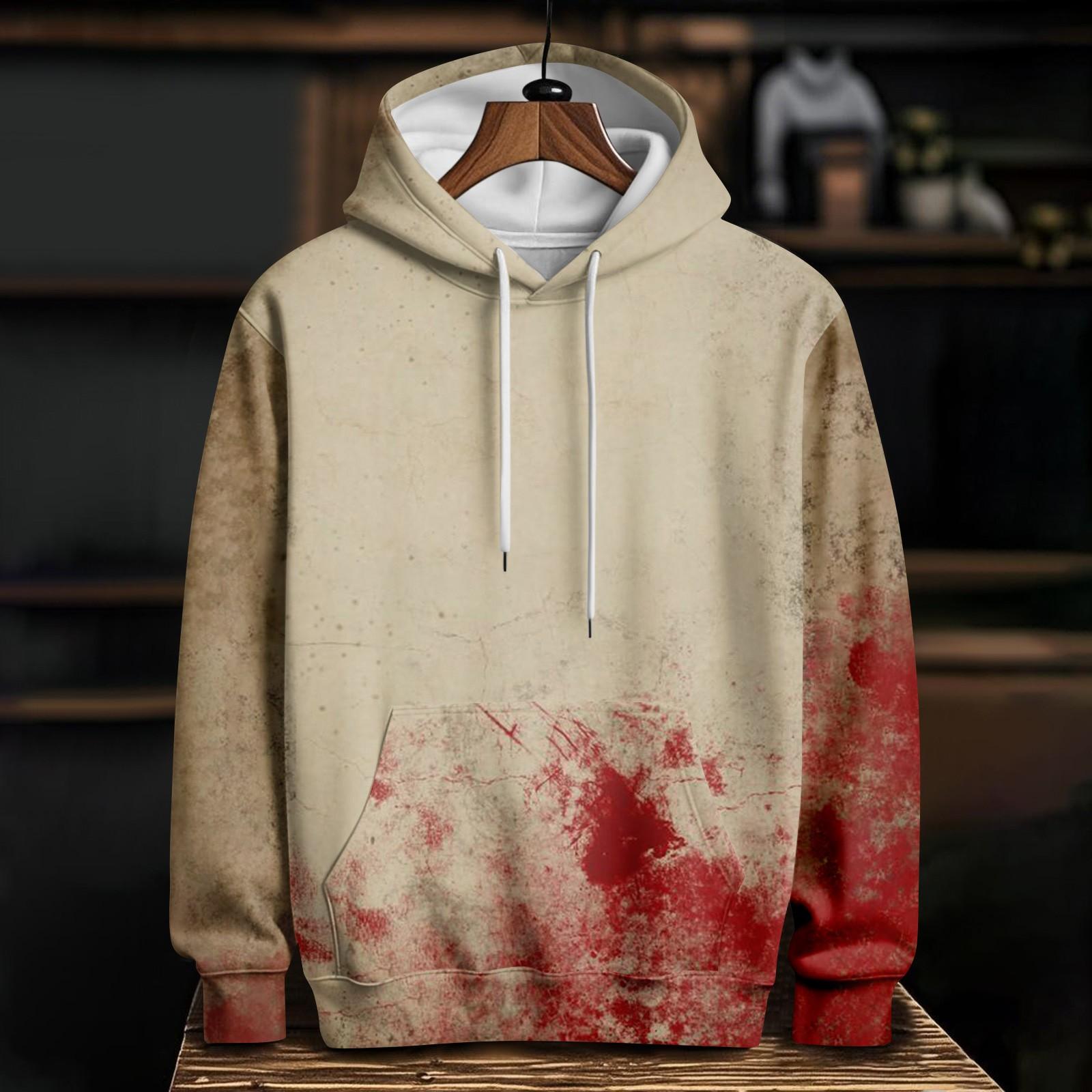 Women s Casual Fashion Halloween Printed Long Sleeve Pullover Hooded Sweatshirt L бежевый 1846₽