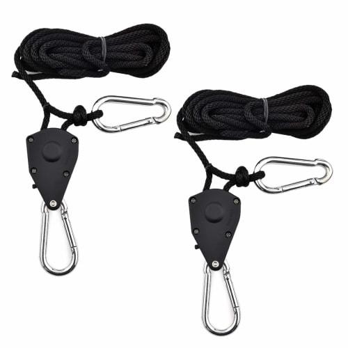 LUCKYBEE 1/8" Rope Ratchet, Adjustable, Easy to Use, with Hooks, Packing Straps, 150 lbs Load Capacity, Full Locking, Secures and Secures for Moving a