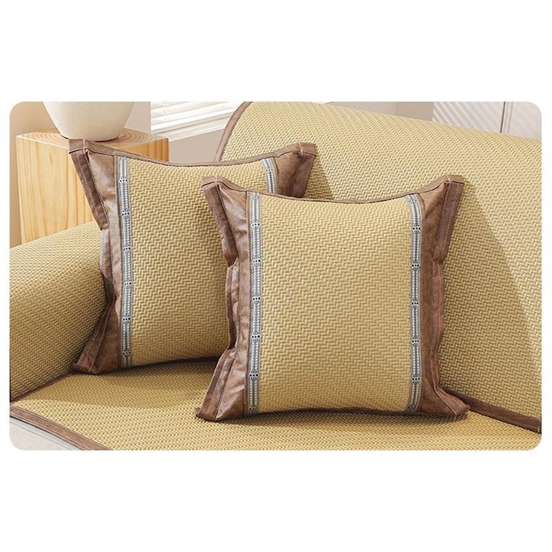 Summer Sofa Cover Cushion Pad Cooling Mat Rattan Seat Ice Silk Non Slip Universal Chaise Lounge Sofa Protector