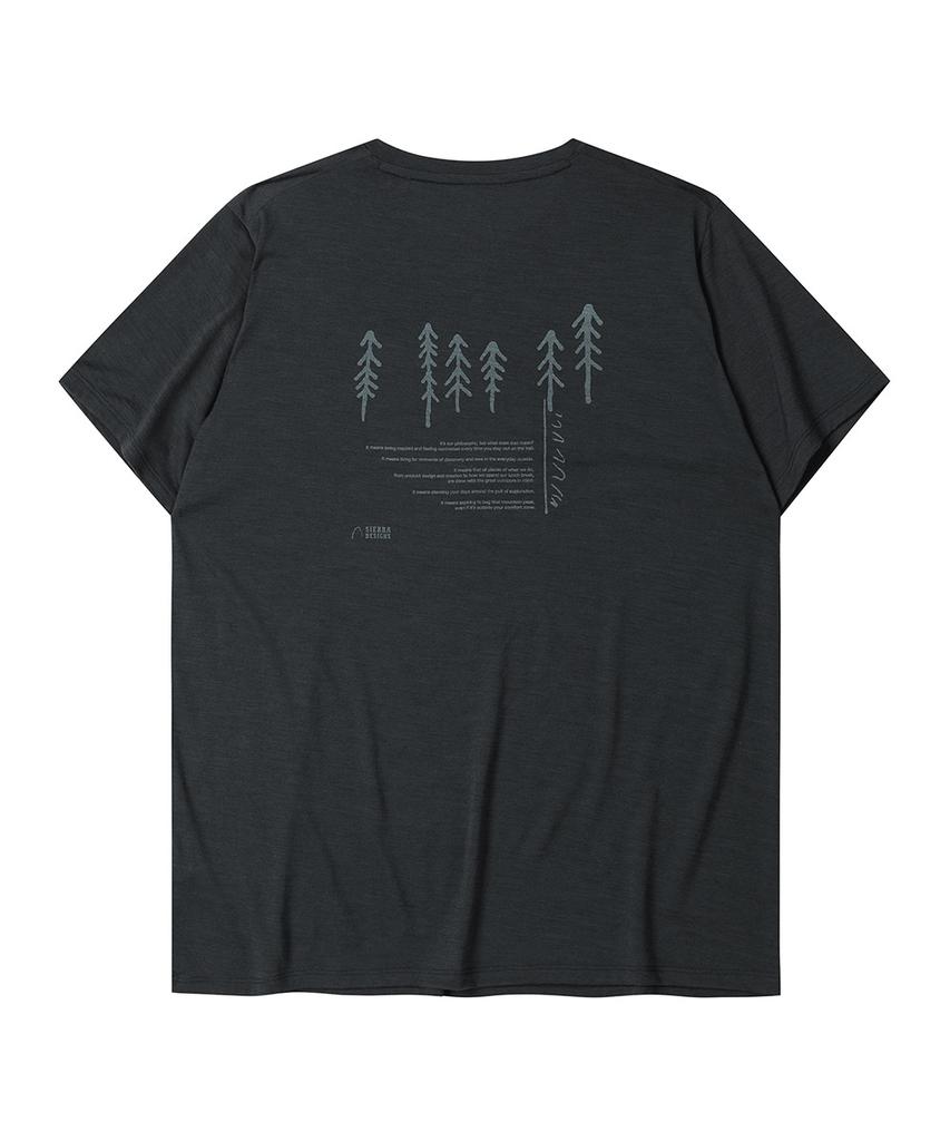 SIERRA DESIGNS W) Sierra Wool Forest Short Sleeve Navy