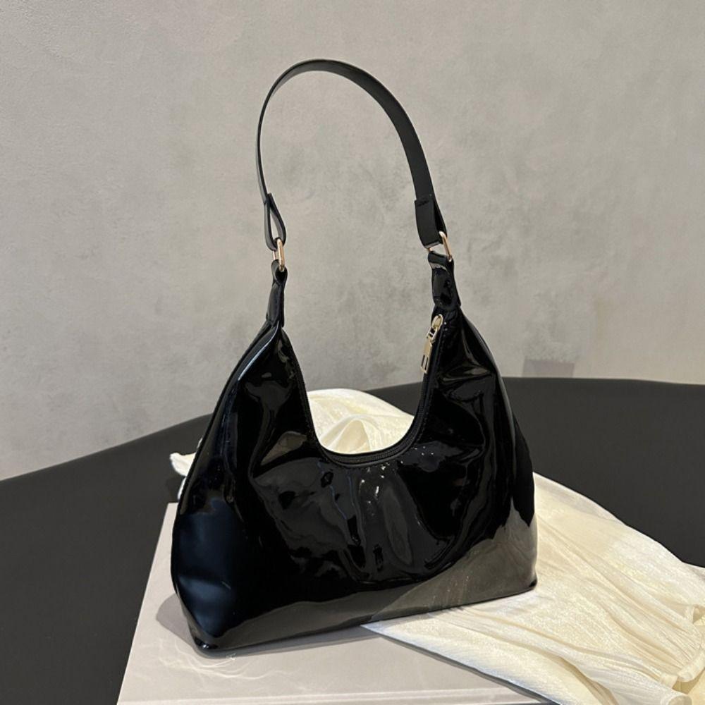 Glossy Retro Shoulder Bags New Design Women's Handbag Trendy Luxury Armpit Bag  Lady