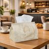1pc Minimal Botanical Floral Tissue Box, Peony Ivory Elegant Perfect for Outdoor Gatherings, Daily Desktop Use, And Suitable for Bedrooms, Living Room