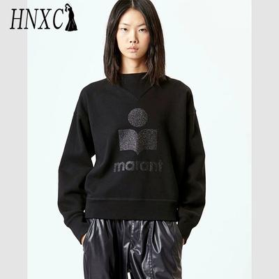 Moletom de Algodão Feminino de Nicho de Inverno IS com Estampa Glitter do Logotipo Clássico, Gola Semialta e Gola Alta