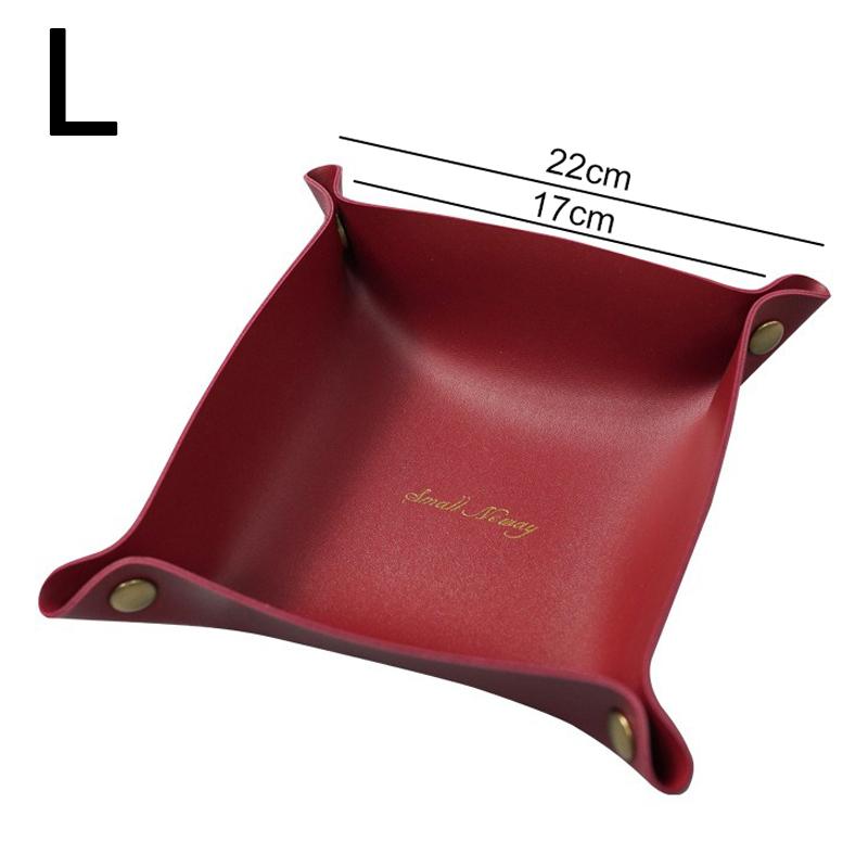 Pu Leather Storage Box Desktop Storage Tray Folding Organizer For Jewelry Key Coin Nordic Home Table Decoration SNHX03