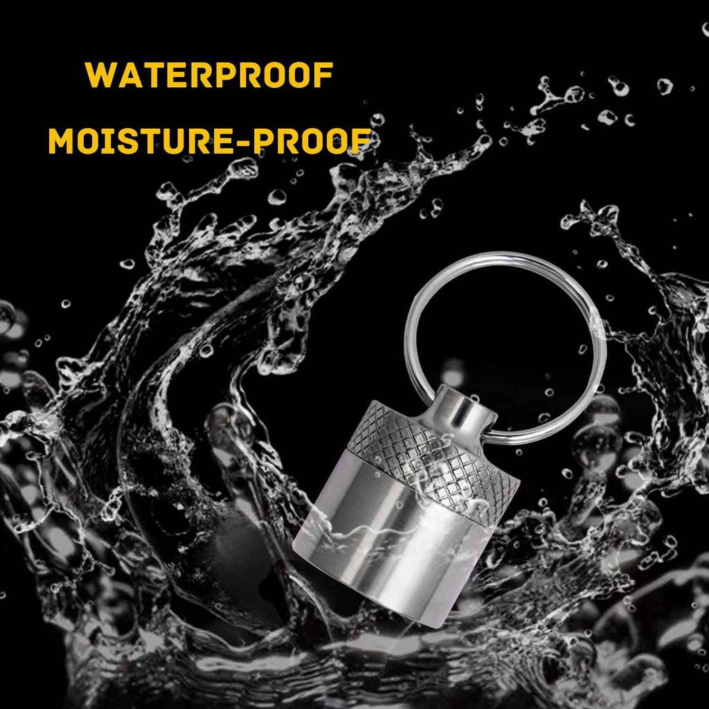 Waterproof Storage Bottle Portable Small Pillbox Sealed Compartment Pure Titanium Moisture-proof Mini First Aid Pill Bottle C60
