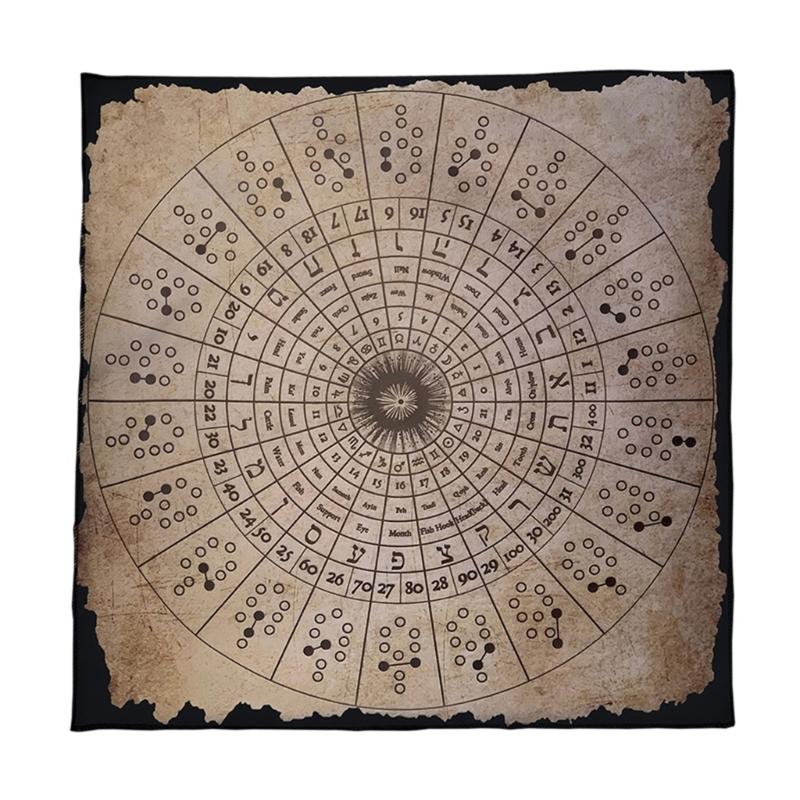 Symbol Pattern Tarots Tablecloth Divinations Card Table Cloth Tapestry Astrology Witchcrafts Deck Cloth Decoration 50x50cm