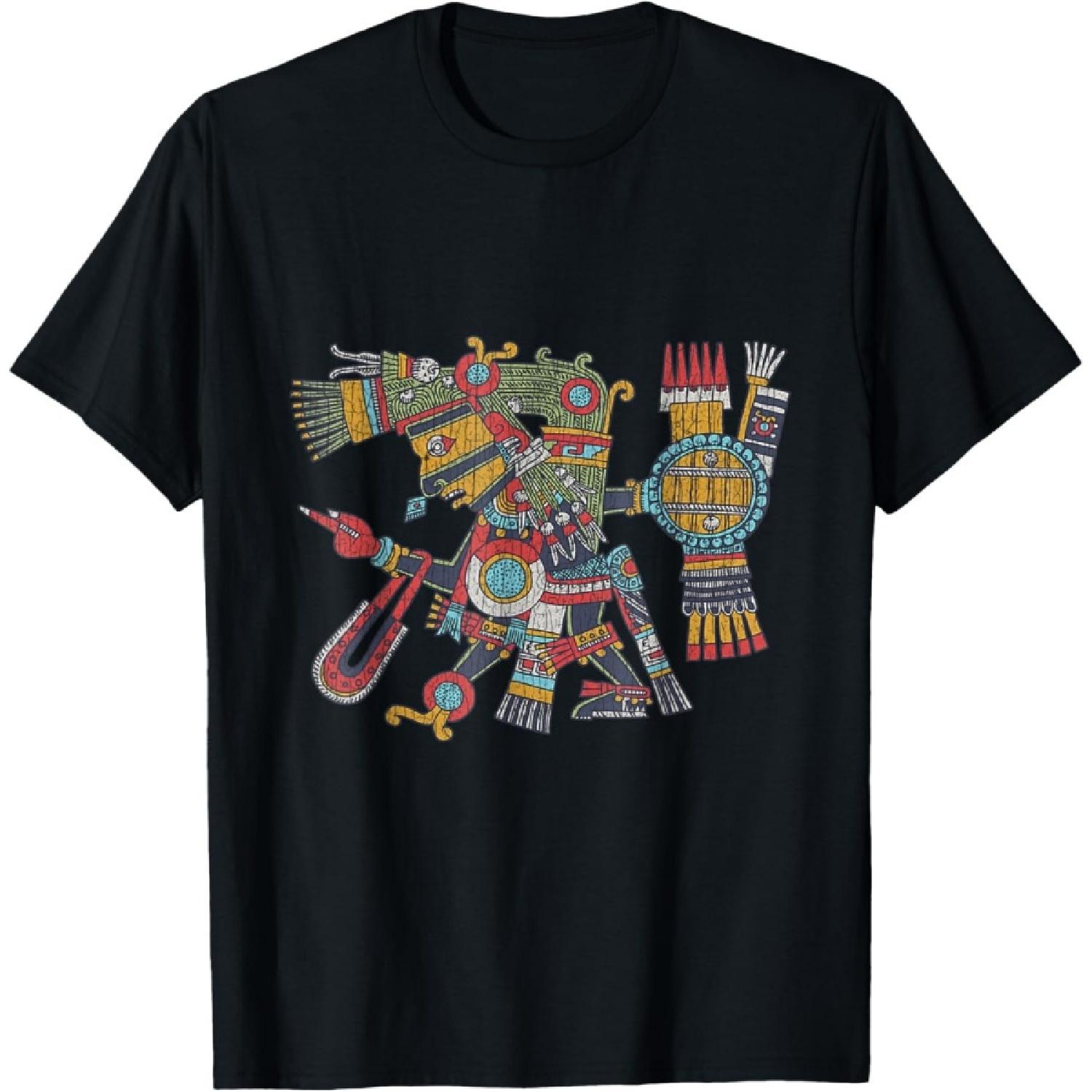 Vintage Tezcatlipoca Aztec God Of The Night Aztec Deity T-Shirt S чёрный