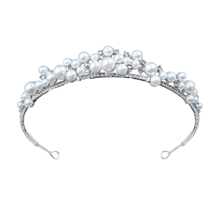 

Изысканная свадебная повязка на голову с жемчугом. Элегантное расположение жемчуга. Регулируемое украшение для волос. Идеально подходит для различных официальных мероприятий. 1