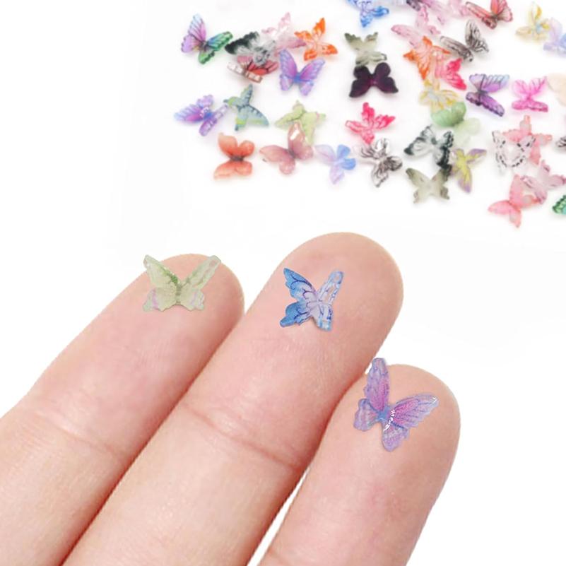 WTEMPO Mini Resin Butterflies Tiny Butterflies for Making Crafts Small Butterflies Figurines for DIY Micro Landscaping Decor Accessories