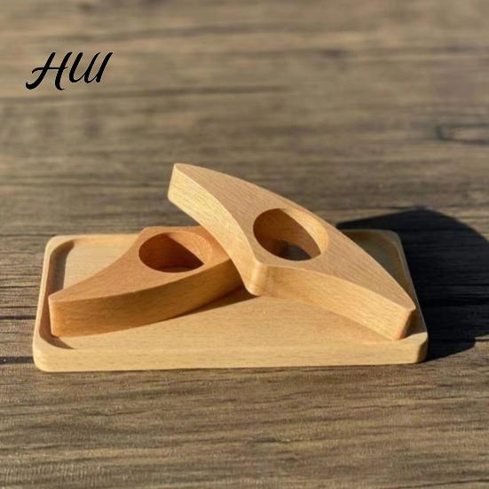 Wood Book Stand Wooden Page Holder Ergonomic Thumb Ring Portable Finger Pain Relief For Readers Lightweight Folder Reading Comfort Accessory Hole
