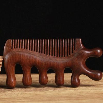 3 viename masažo šukos Blood Circulation Wood Sandalwood šukos galvos odai Meridian Relax Anti-Static Styling Tool Salon Supply Plaukų šepetys
