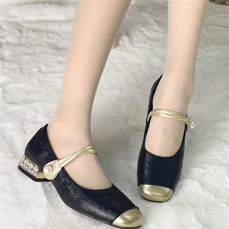 National Style New Chinese High Heels Women's 2025 Spring New Light Luxury Gentle Evening Breeze with Skirt French Thick Heel Single Shoes