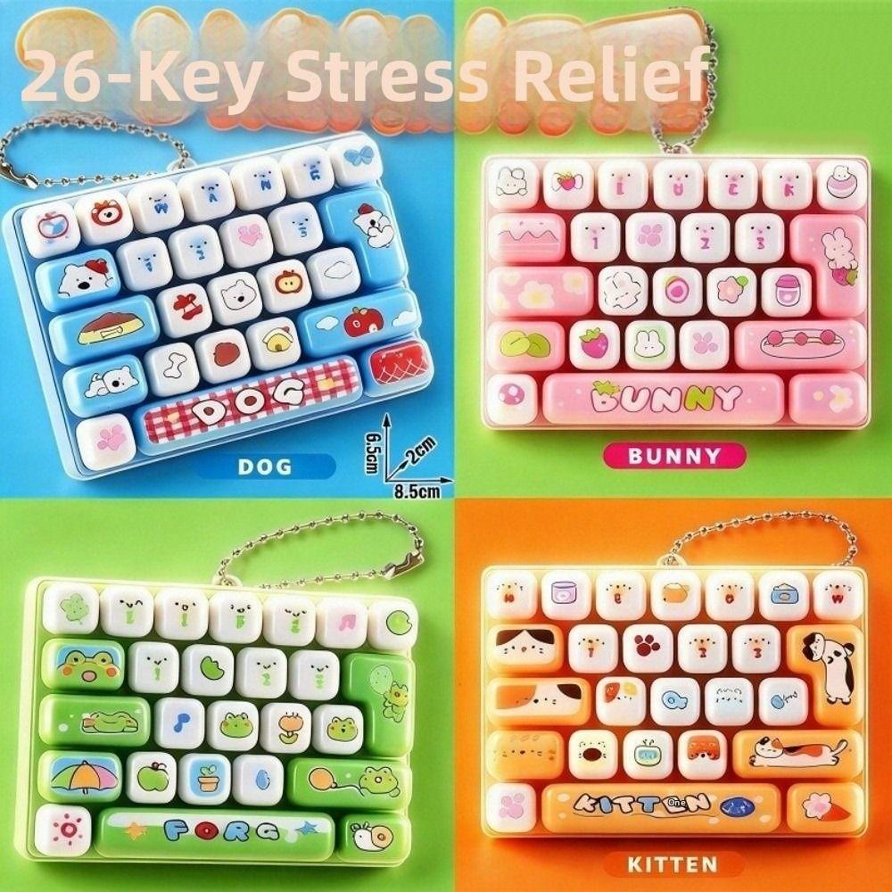 Animals Fingertip Button Keyring Mini Keyboard Clicker Keychain Sensory Clicker Toys Bag Ornaments