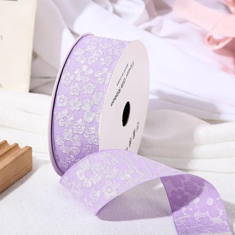 10Yards 25/40mm 3D Flower Wrinkle Embossment Ribbon DIY Accessories for Bows Bouquets Gift Wrapping Sewing Clothes Materials