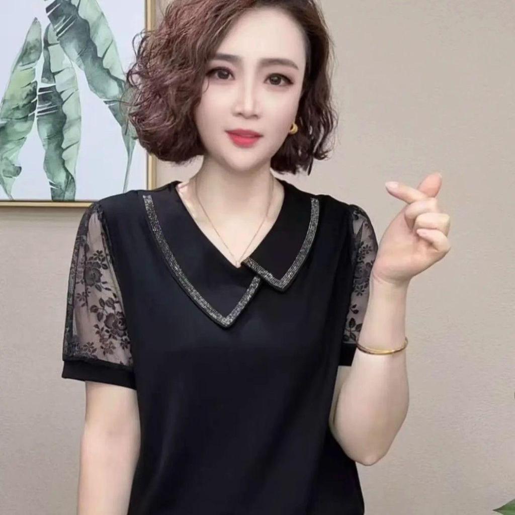 2025 Damen Slim Fit Europäischer Stil Kurzarm Sommerbluse