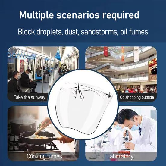 Sıçrama Korumalı Yüz Kalkanı Tam Yüz Koruma Maskesi Buğu Önleyici Şeffaf Yüz Maskesi Mutfak Pişirme Taşlama Kesme İçin Yeniden Kullanılabilir Sıçrama Koruyucu