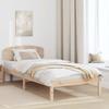 Natural Wooden Bed Frame with Headboard 90 X 190 Cm Solid Pine Wood