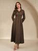 Elegant Long Sleeve Autumn/Winter Maxi Dress with Big Swing Skirt